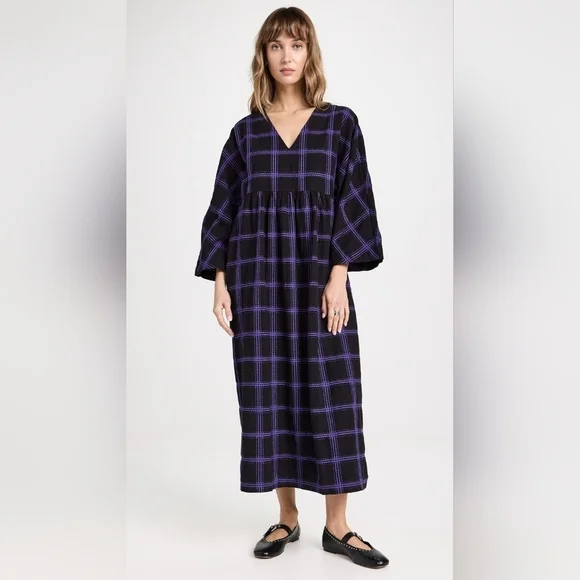 Mara Hoffman Cotton Aviva Dress In Penny Plaid - Picture 1 of 4